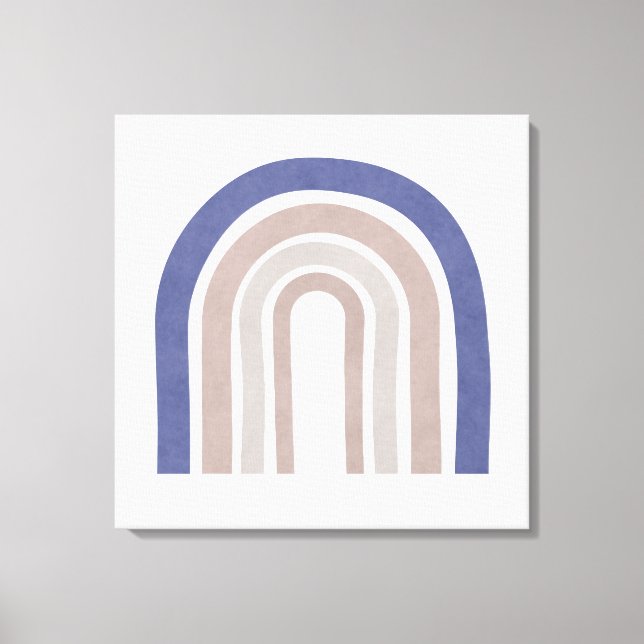 Arches der Mitte des Jahrhunderts - Blau und Beige Leinwanddruck (Vorderseite)