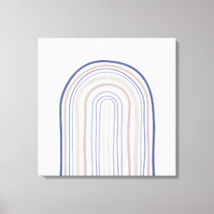 Arches der Mitte des Jahrhunderts - Blau und Beige Leinwanddruck