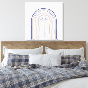 Arches der Mitte des Jahrhunderts - Blau und Beige Leinwanddruck