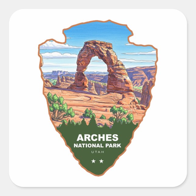 Arches National Park Utah Arrowhead Quadratischer Aufkleber (Vorderseite)