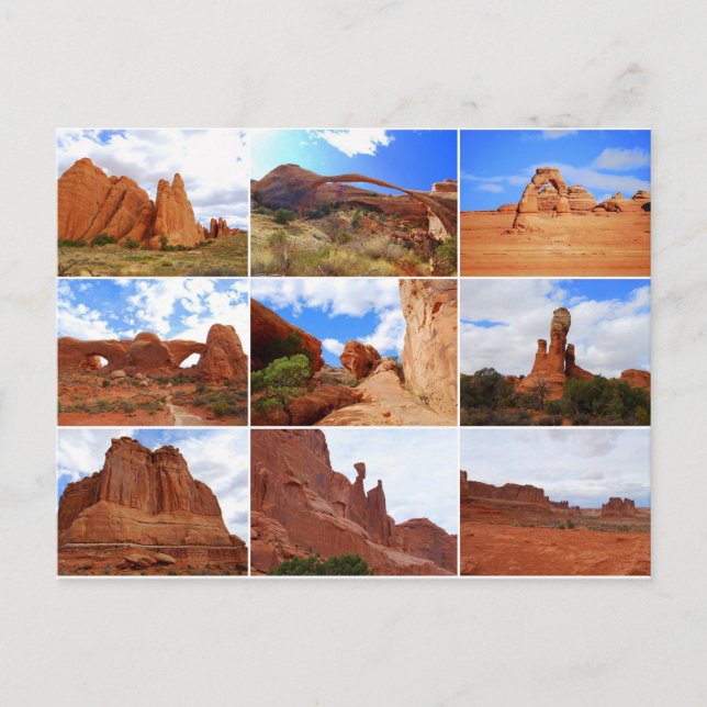 Arches National Park, Utah, Collage, Postcard Postkarte (Vorderseite)