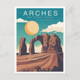 Arches National Park Utah USA Travel Illustration Postkarte