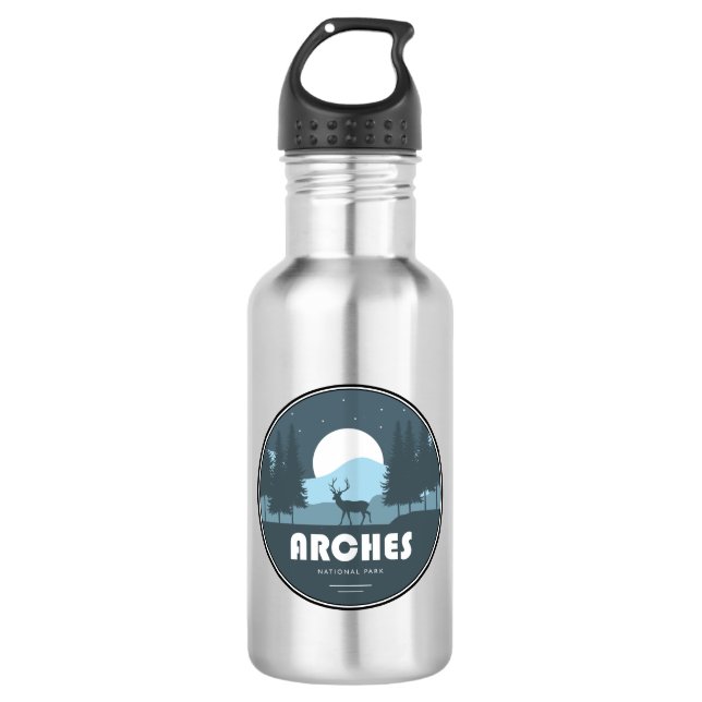 Arches Nationalpark Deer Edelstahlflasche (Vorderseite)