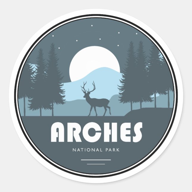 Arches Nationalpark Deer Runder Aufkleber (Vorderseite)