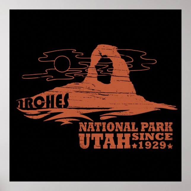 Arches Nationalpark Moab Utah Vintage Kunst Poster (Vorne)