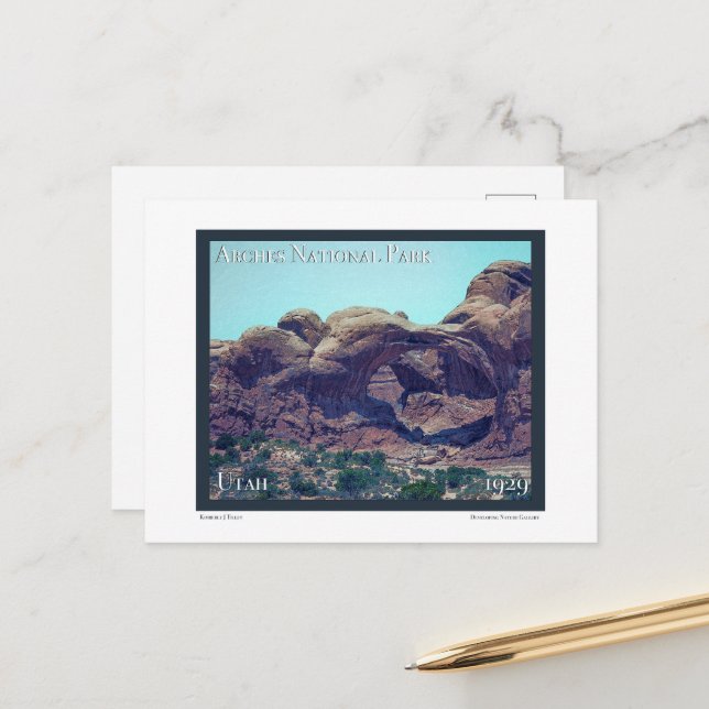 Arches Nationalpark Poster Postkarte (Vorderseite/Rückseite Beispiel)