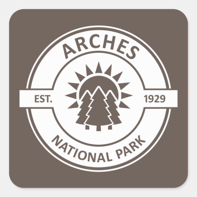 Arches Nationalpark Quadratischer Aufkleber (Vorderseite)