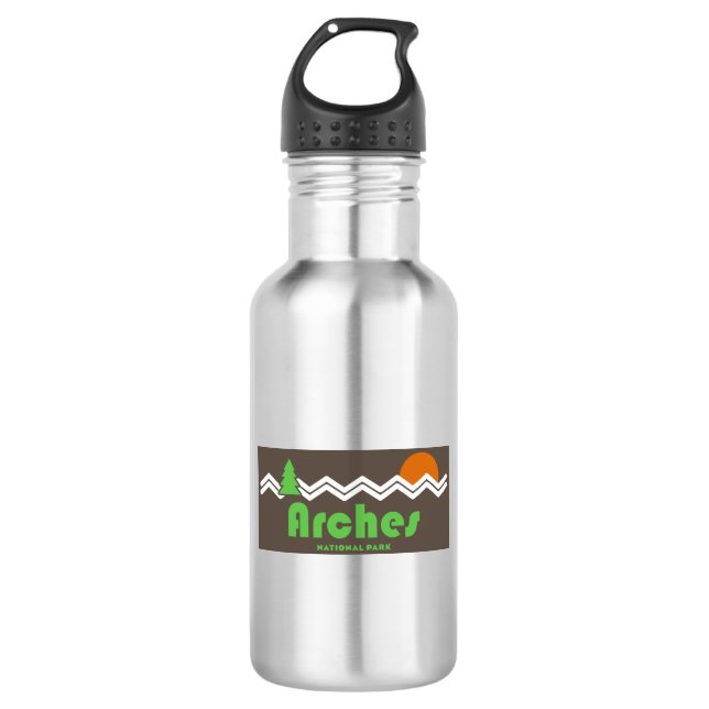 Arches Nationalpark Retro Edelstahlflasche (Vorderseite)