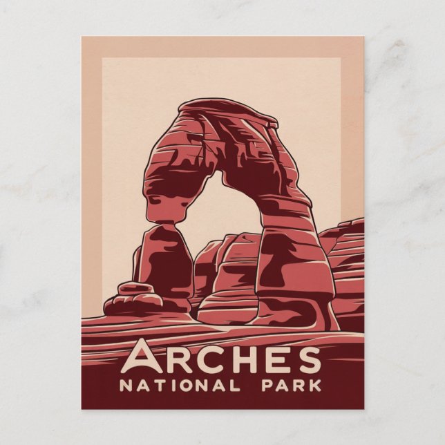 Arches Nationalpark Roter Felsen Feiertagspostkarte (Vorderseite)