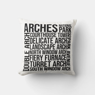 Arches Nationalpark Sehenswürdigkeiten Typografie Kissen