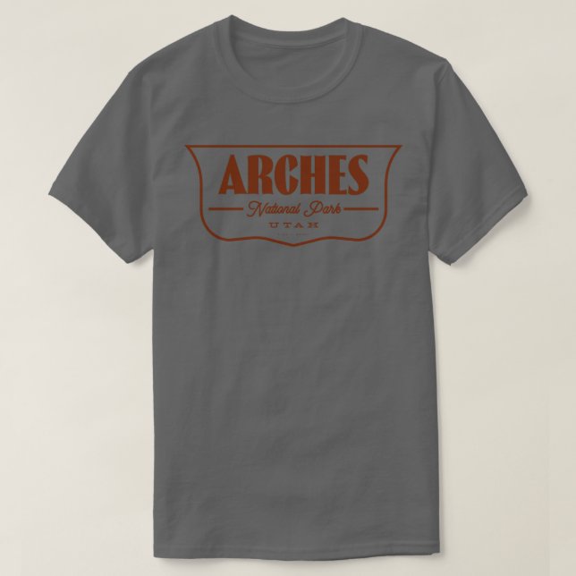 Arches Nationalpark Shield Brown T-Shirt (Design vorne)
