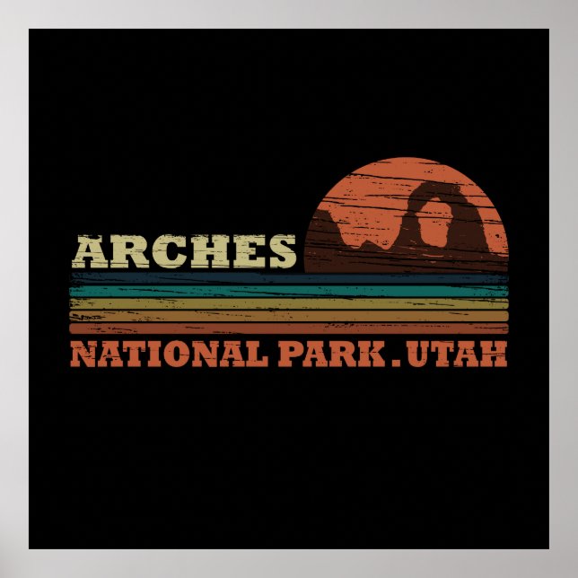 Arches Nationalpark Utah Vintager Parkplatz Poster (Vorne)