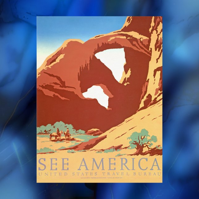 Arches Nat'l Park Vintage Poster, See America, Postkarte (Von Creator hochgeladen)