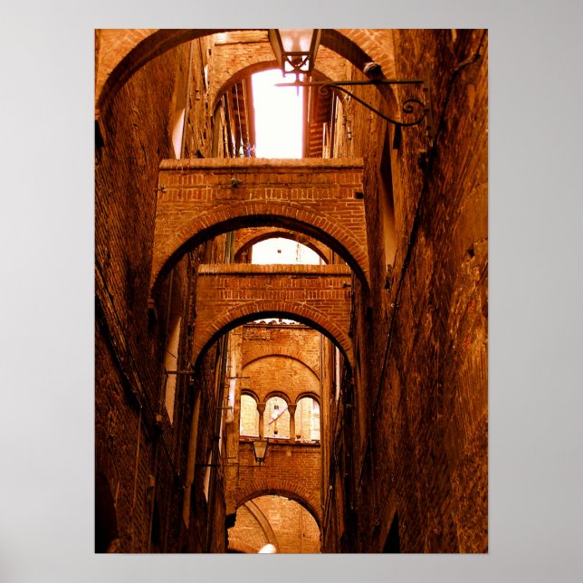 Arches of Siena Italy Poster (Vorne)