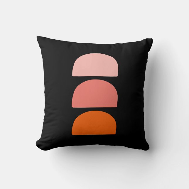 Arches Pink Coral Orange Throw Kissen (Vorderseite)