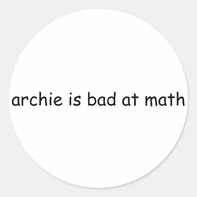Archie ist schlecht in Mathe Runder Aufkleber (Vorderseite)