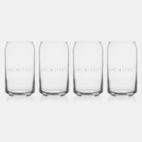 ARCHITECT 16 oz Drink Glass Set (4) / Black