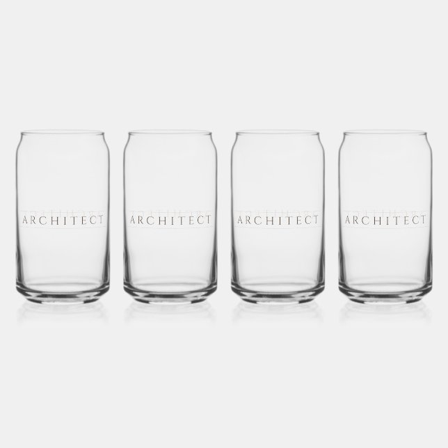 ARCHITECT 16 oz Drink Glasses Set (4) / Sepia Dosenglas (Vorderseite)