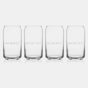 ARCHITECT 16 oz Trinkgläser Set (4) / Schwarz Dosenglas