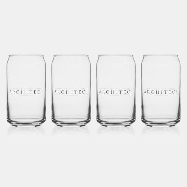 ARCHITECT 16 oz Trinkgläser Set (4) / Schwarz Dosenglas (Vorderseite)