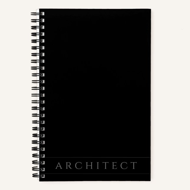 ARCHITECT 5.5x8.5 Black Spiral Notebook Notizbuch (Vorderseite)