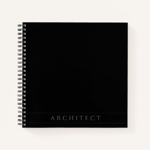 ARCHITECT 8.5" Square Black Spiral Notebook Notizbuch