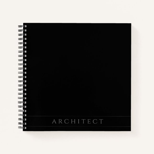 ARCHITECT 8.5" Square Black Spiral Notebook Notizbuch (Vorderseite)
