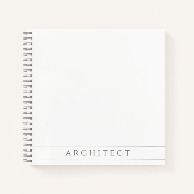 ARCHITECT 8.5" Square Spiral Notebook / Grau Notizbuch (Vorderseite)