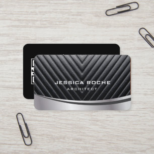 Architect Beruflich Black Silver Metal QR Code Visitenkarte