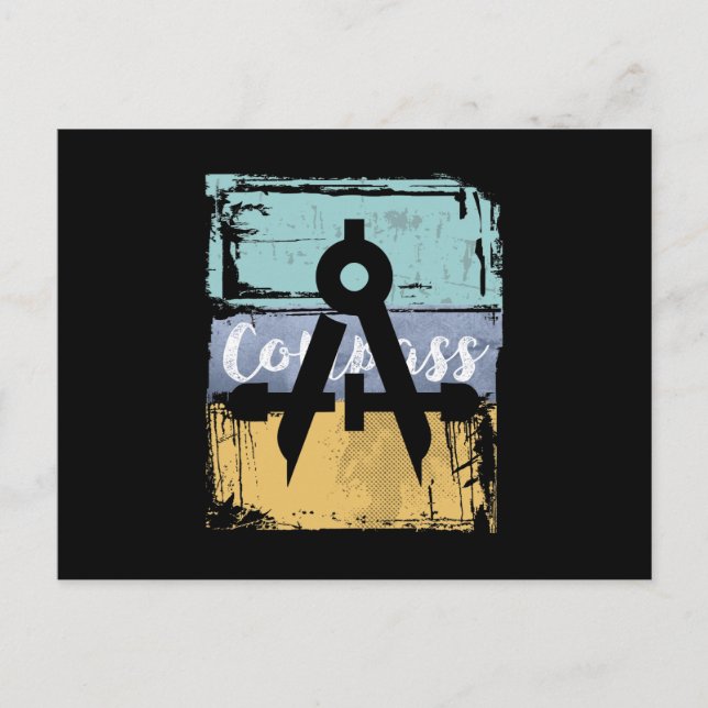 Architect Engineer Vintage Retro Compass Postkarte (Vorderseite)