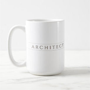 ARCHITECT Tall White Keramikbecher / Sepia Kaffeetasse