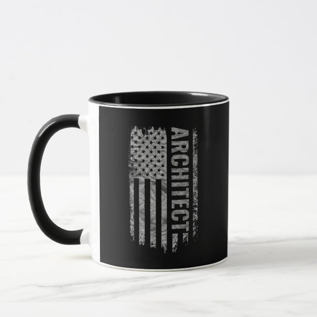 Architect USA Flag Distressed design Tasse (Links)