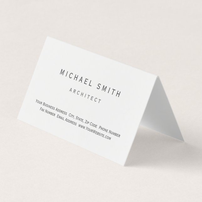 Architecte Moderne Simple Carte de visite minimal (Devant)