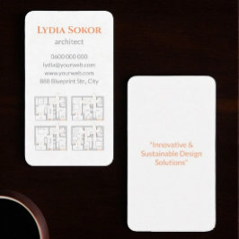 Architector Business Card mit Blueprints Visitenkarte