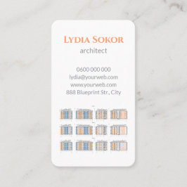 Architector Business Card mit Blueprints Visitenkarte