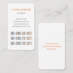 Architector Business Card mit Blueprints Visitenkarte