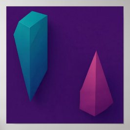 Architectural 3D Geometric Textured Wallpaper Poster