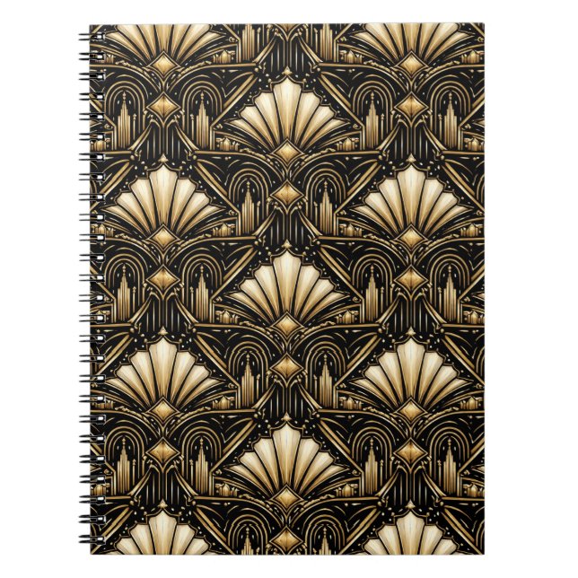 Architectural Art Deco | Classic Black Gold Notizblock (Vorderseite)