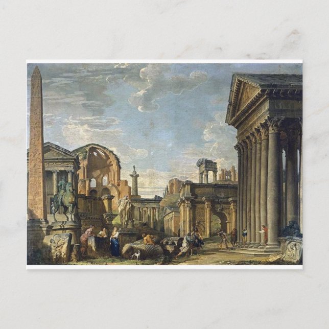Architectural Capriccio by Giovanni Paolo Panini Postkarte (Vorderseite)