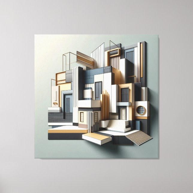 Architectural Facade Abstraction Leinwanddruck (Vorderseite)