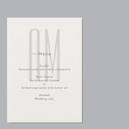 Architectural Monogram Minimal Wedding Menükarte