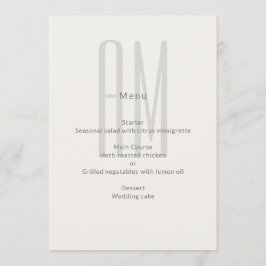 Architectural Monogram Minimal Wedding Menükarte