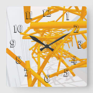 Architectural Space with Bright Geometrical Shape Quadratische Wanduhr