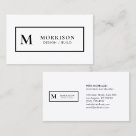 Architecture Monogram Schwarz-weiß Beruflich Visitenkarte