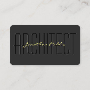 Architecture Visitenkarten Script Black & Gold Lux Visitenkarte