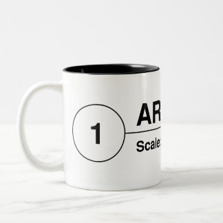 Architekt, der Umbau-Tasse zeichnet Zweifarbige Tasse