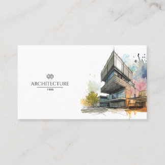 Architekt Erbauer Wasserfarbe Geschäft Branding Visitenkarte