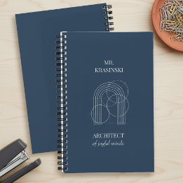 Architekt Froher Gedanken Personalisiertes Lehrerb Notizbuch