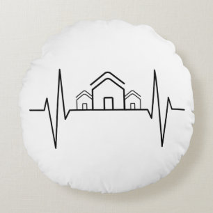 Architekt - Heartbeat Houses Rundes Kissen