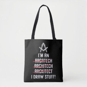 Architekt Ich bin ein Gezeichnet Stuff Job Archite Tasche